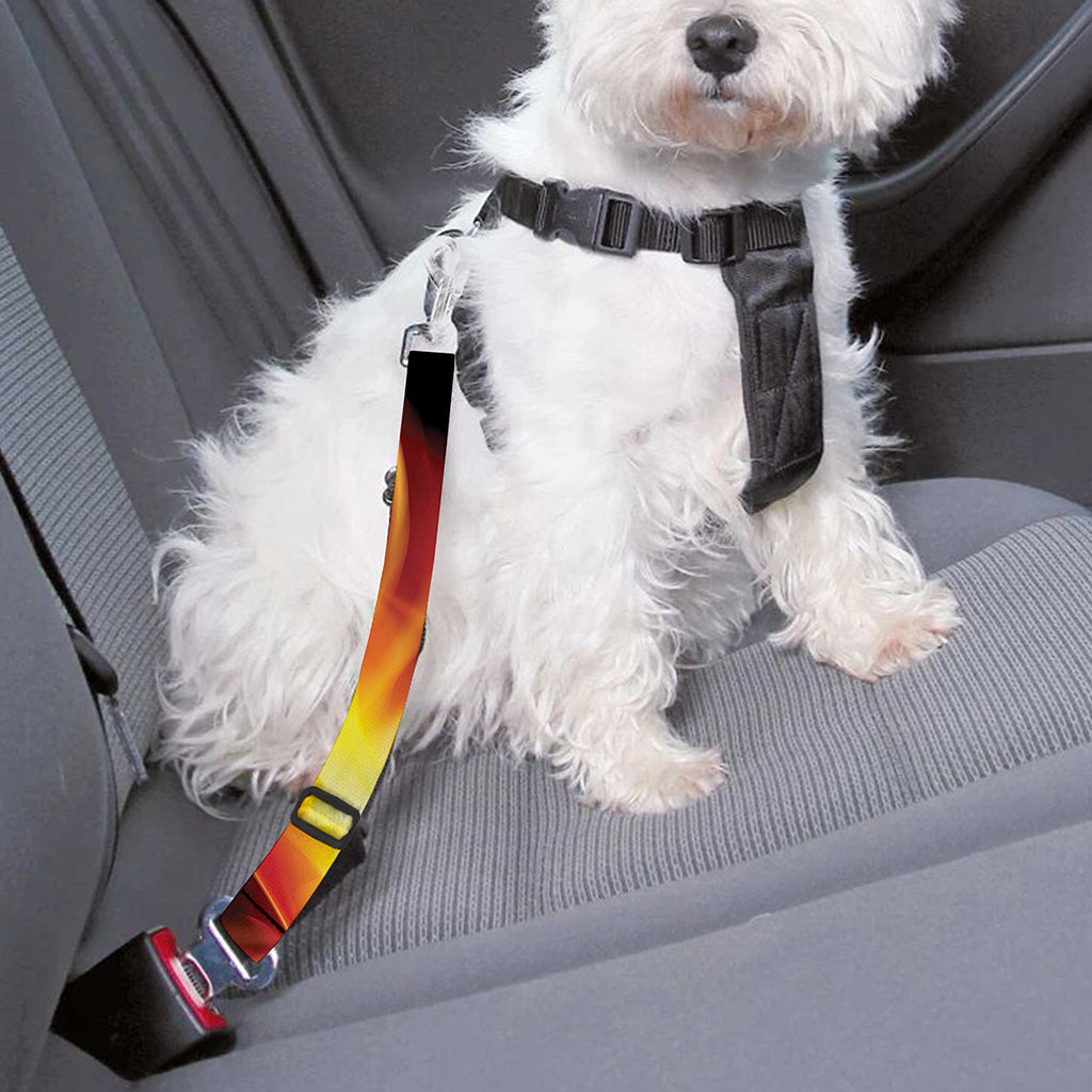 Flaming Skull With Fire Wings Print Dog Seat Belt