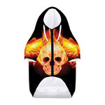 Flaming Skull With Fire Wings Print Dog Zip Up Hoodie