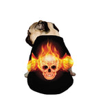 Flaming Skull With Fire Wings Print Dog Zip Up Jacket