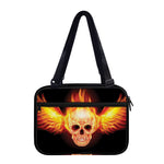 Flaming Skull With Fire Wings Print Double Strap Bible Bag