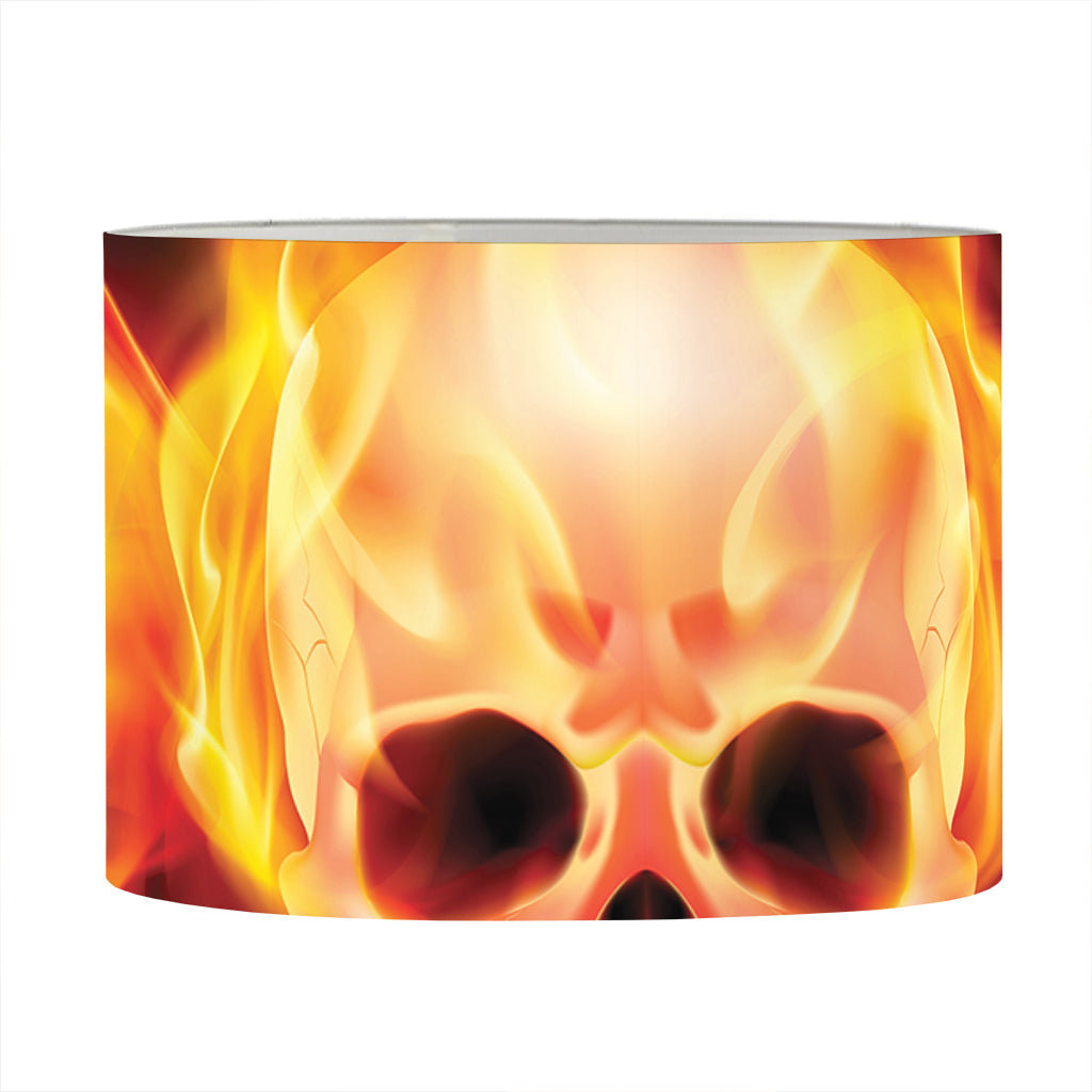 Flaming Skull With Fire Wings Print Drum Lamp Shade