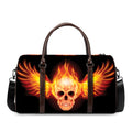 Flaming Skull With Fire Wings Print Duffel Bag