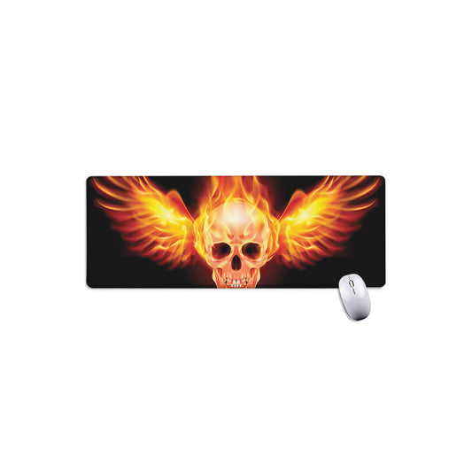 Flaming Skull With Fire Wings Print Extended Mouse Pad