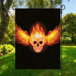Flaming Skull With Fire Wings Print Garden Flag