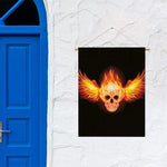 Flaming Skull With Fire Wings Print Garden Flag