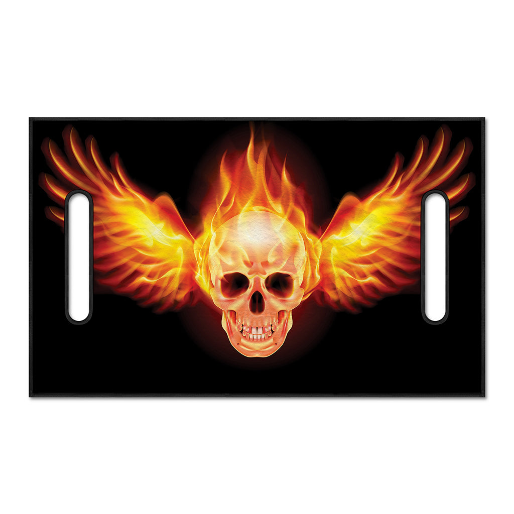 Flaming Skull With Fire Wings Print Golf Cart Seat Cover