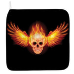 Flaming Skull With Fire Wings Print Hand Towel