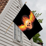 Flaming Skull With Fire Wings Print House Flag