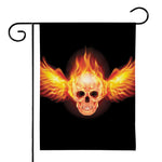 Flaming Skull With Fire Wings Print House Flag