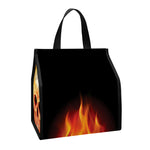 Flaming Skull With Fire Wings Print Insulated Lunch Tote