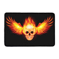 Flaming Skull With Fire Wings Print Kitchen Mat