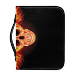 Flaming Skull With Fire Wings Print Leather Bible Cover