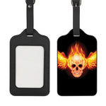 Flaming Skull With Fire Wings Print Luggage Tag