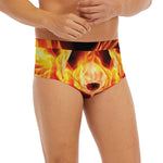 Flaming Skull With Fire Wings Print Men's Briefs