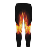 Flaming Skull With Fire Wings Print Men's leggings