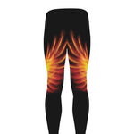 Flaming Skull With Fire Wings Print Men's leggings