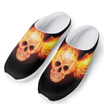 Flaming Skull With Fire Wings Print Mesh Casual Shoes