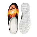 Flaming Skull With Fire Wings Print Mesh Casual Shoes