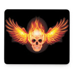 Flaming Skull With Fire Wings Print Mouse Pad
