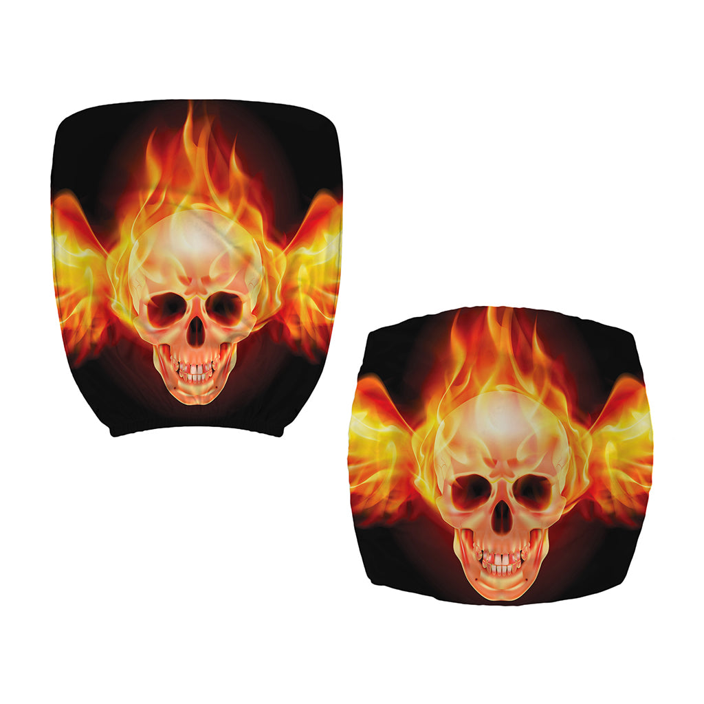 Flaming Skull With Fire Wings Print Office Chair Cover
