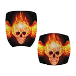 Flaming Skull With Fire Wings Print Office Chair Cover