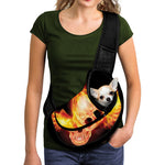 Flaming Skull With Fire Wings Print Pet Sling Carrier