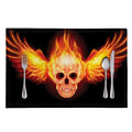 Flaming Skull With Fire Wings Print Placemat