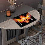 Flaming Skull With Fire Wings Print Placemat