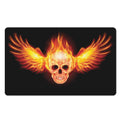 Flaming Skull With Fire Wings Print Polyester Doormat