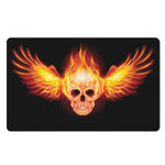 Flaming Skull With Fire Wings Print Polyester Doormat