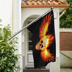 Flaming Skull With Fire Wings Print Polyester Flag