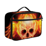 Flaming Skull With Fire Wings Print Portable Lunch Bag