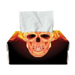 Flaming Skull With Fire Wings Print Rectangle Tissue Box Cover