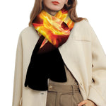 Flaming Skull With Fire Wings Print Scarf
