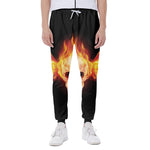 Flaming Skull With Fire Wings Print Scuba Joggers