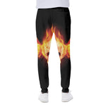Flaming Skull With Fire Wings Print Scuba Joggers