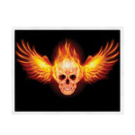 Flaming Skull With Fire Wings Print Sherpa Blanket