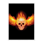 Flaming Skull With Fire Wings Print Sherpa Blanket