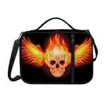 Flaming Skull With Fire Wings Print Shoulder Strap Bible Bag