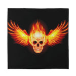 Flaming Skull With Fire Wings Print Silk Bandana