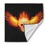 Flaming Skull With Fire Wings Print Silk Bandana