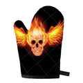 Flaming Skull With Fire Wings Print Single Oven Mitt