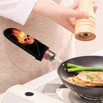 Flaming Skull With Fire Wings Print Skillet Handle Cover