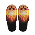 Flaming Skull With Fire Wings Print Slippers