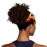 Flaming Skull With Fire Wings Print Sports Headband