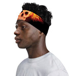 Flaming Skull With Fire Wings Print Sports Headband