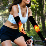Flaming Skull With Fire Wings Print Sun Protection Arm Sleeves