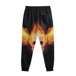Flaming Skull With Fire Wings Print Sweatpants
