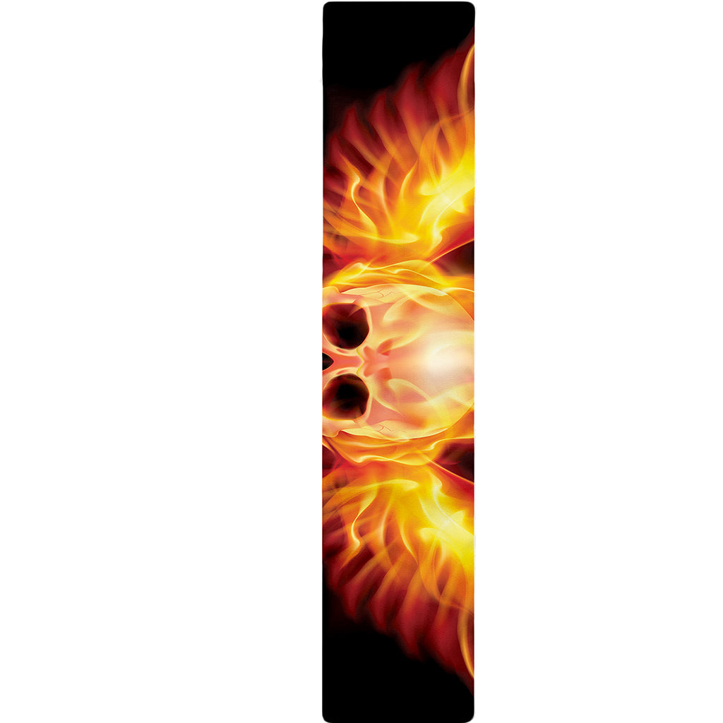 Flaming Skull With Fire Wings Print Table Runner