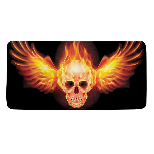 Flaming Skull With Fire Wings Print Towel